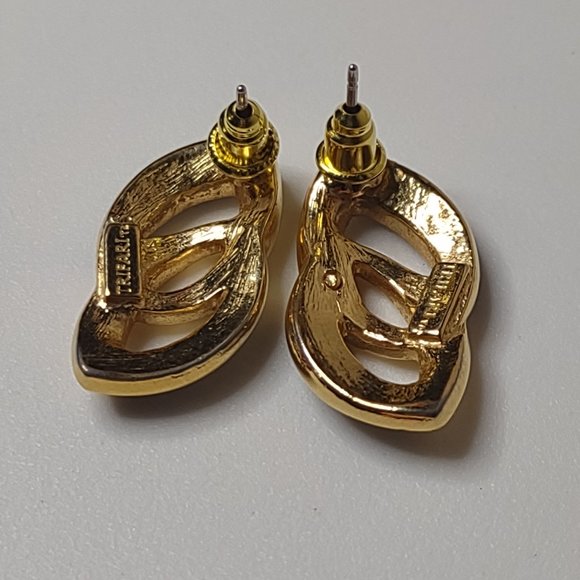 Vintage Trifari Black And Gold Tone Earrings - Picture 7 of 13